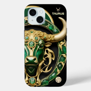 Coque Case-Mate iPhone Taurus Bull, Emerald et Gold Personnalisé