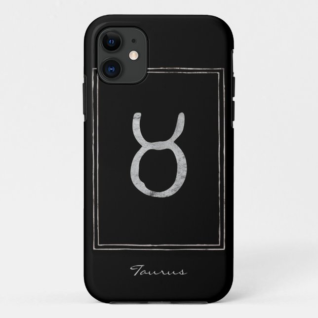 Coques Case-Mate iPhone Taurus martelé argent stylisé étoile astrologie (Dos)