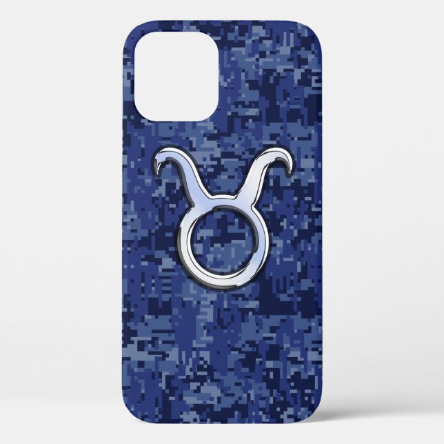 Coques Case-Mate iPhone Taurus Zodiac sur Camion numérique bleu marine (Verso)