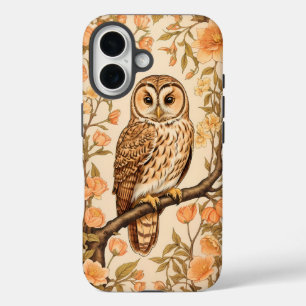 Coque Pour iPhone 16 Tawny Owl Peach Blossoms William Morris Inspiré