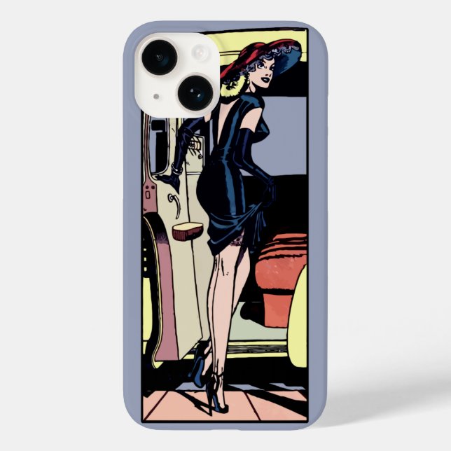 Coques Case-Mate iPhone Taxi Cab Glamour Vintage Fille Pin-Up Rétro Ébloui (Verso)