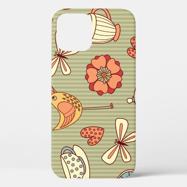 Coques Case-Mate iPhone Tea Party d'été : Motif sans couture (Verso)