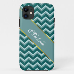Coque iPhone 11 Teal a gravé l'aluminium en refief