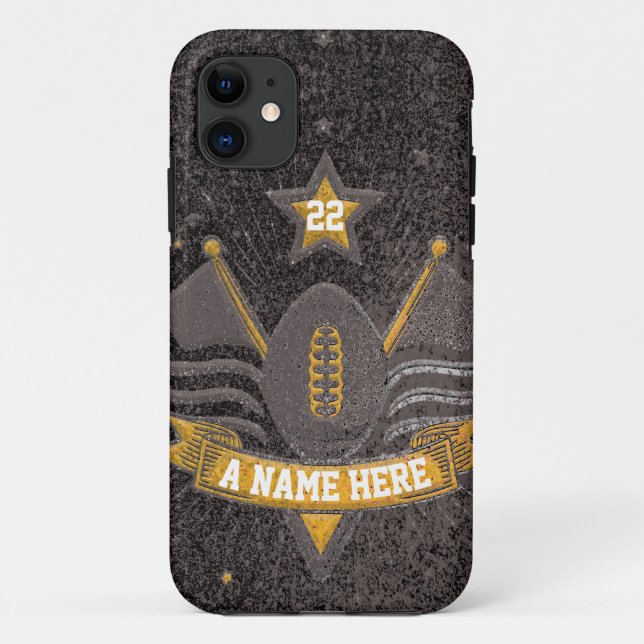 Coques Case-Mate iPhone Team Sports Black & Gold Parties scintillant Colle (Dos)