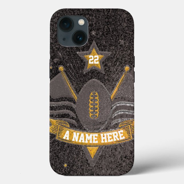 Coques Case-Mate iPhone Team Sports Black & Gold Parties scintillant Colle (Verso)