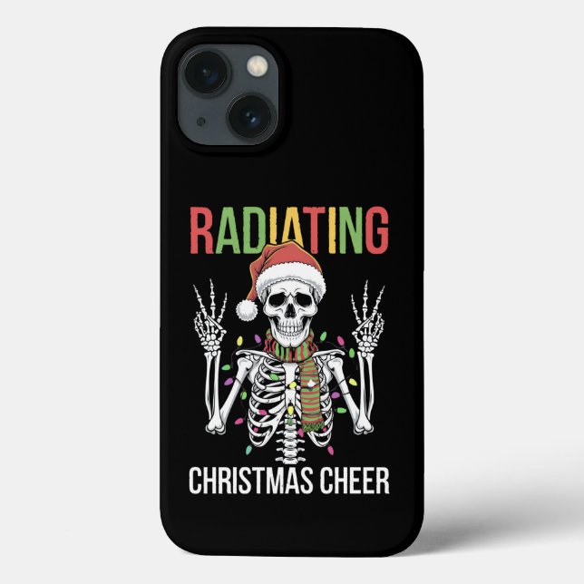 Coques Case-Mate iPhone Technicien en radiologie de Noël Santa squelette (Verso)