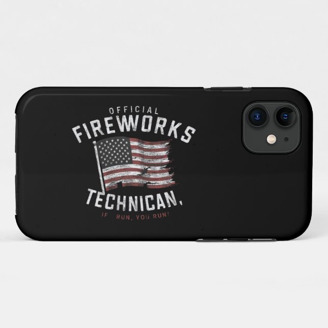 Coques Case-Mate iPhone Technicien officiel de feux d'artifice Si je cours (Dos (Horizontal))