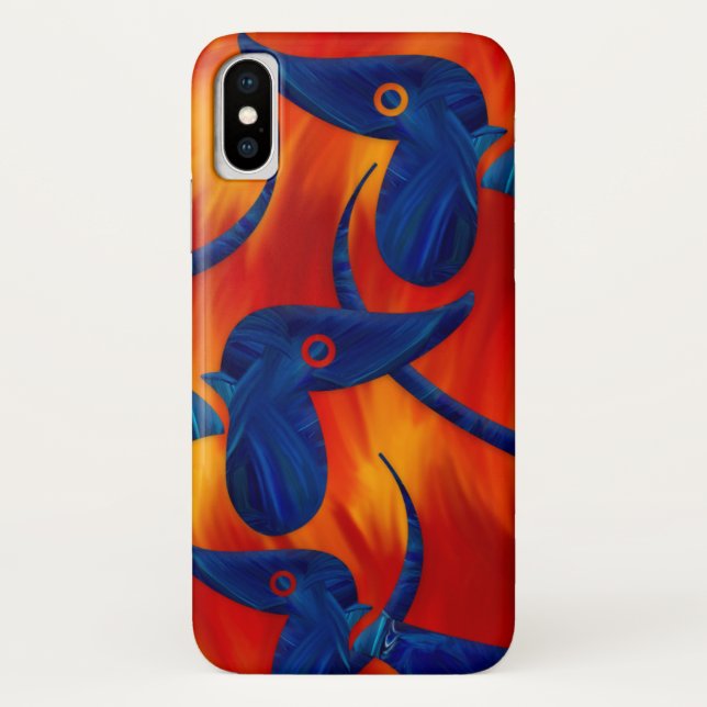 Coques Case-Mate iPhone Teckel bleu coloré (Dos)