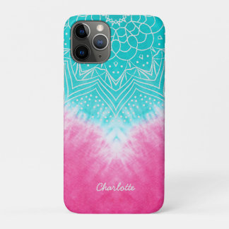 Case-Mate iPhone Case Teinture à carreaux rose et bleu avec Mandala Sway
