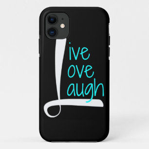 Coque Case-Mate Pour iPhone Téléphone, blanc et Aqua vivants de rire d'amour