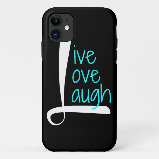 Coques Case-Mate iPhone Téléphone, blanc et Aqua vivants de rire d'amour (Dos)