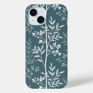 Coque Case-Mate iPhone Téléphone Élégant Floral Silhouette Teal Forêt Pro
