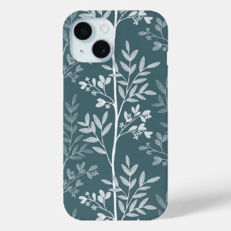 Coque Case-Mate iPhone Téléphone Élégant Floral Silhouette Teal Forêt Pro