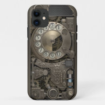 Téléphone en métal rotatif Steampunk.