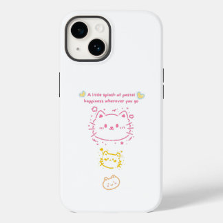 Coque Case-Mate iPhone Téléphone esthétique doodle chats mignons bonheur