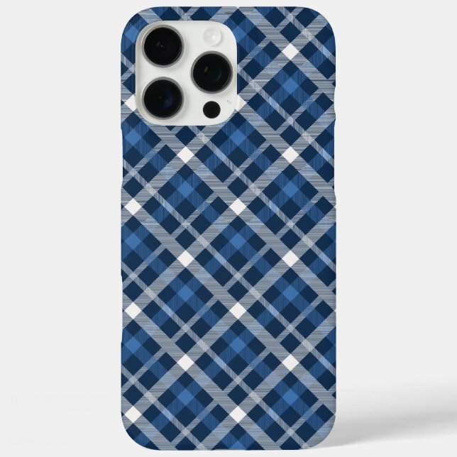 Coques Case-Mate iPhone Téléphone Plaid Bleu classique - Tartan élégant (Verso)
