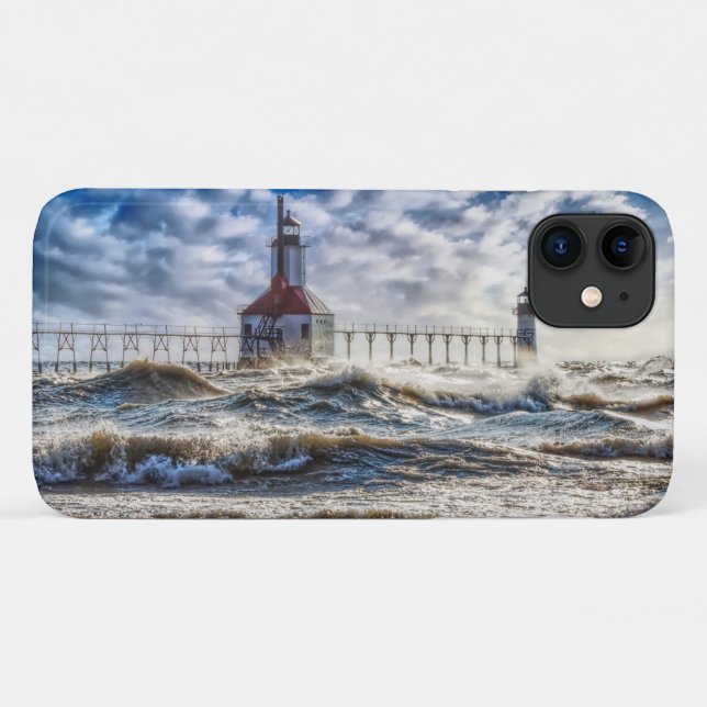 Coques Case-Mate iPhone Tempête Au Phare St Joseph (Dos (Horizontal))