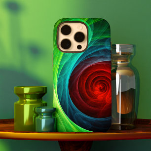 Coque iPhone 16 Pro Tempête rouge Floral Art moderne Abstrait Motif co