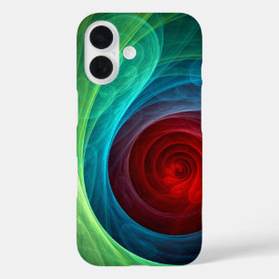 Coque Pour iPhone 16 Tempête rouge Floral Art moderne Abstrait Motif co