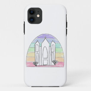 Case-Mate iPhone Case Temple LDS Salt Lake City coucher de soleil arc-en