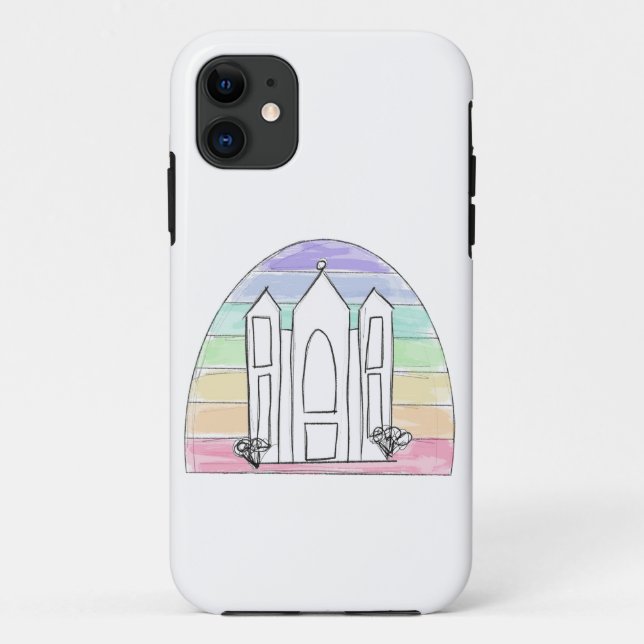 Coques Case-Mate iPhone Temple LDS Salt Lake City coucher de soleil arc-en (Dos)