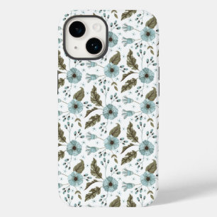 Coque Case-Mate iPhone Tendance Bohème Fleurie Bleu Vert