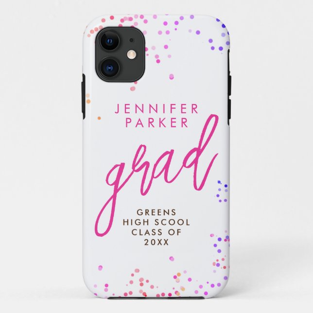 Coques Case-Mate iPhone Tendance écriture manuscrite rose chaud blanc dipl (Dos)