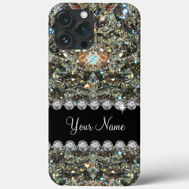Coques Case-Mate iPhone Tendance Glitzy Faux Bijoux Bling Monogramme (Verso)
