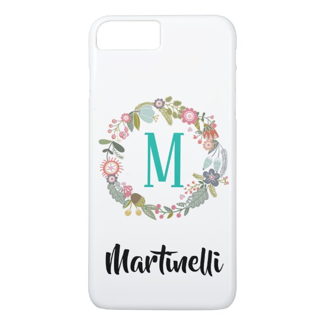 Coques Case-Mate iPhone Tendance Monogramme Floral Wreath (Dos)