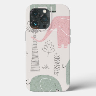 Case-Mate iPhone Case Tendance rose verdâtre moderne Eléphant Tough Coqu