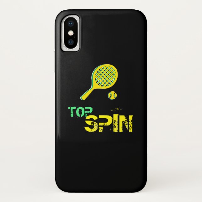 Coques Case-Mate iPhone Tennis Sport Pop Art, Green & Yellow Racket & Ball (Dos)