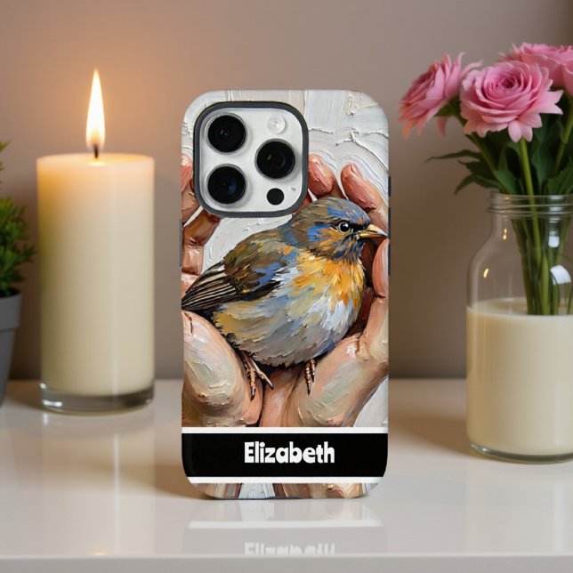 Coques Case-Mate iPhone Tenue à la main Conception artistique d'oiseaux (Créateur téléchargé)