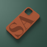 Coque Case-Mate iPhone Teracotta moderne initial minima contemporain Cas<br><div class="desc">Moderne en terre cuite rouille monogramme initial minima design de boîtier de téléphone contemporain.</div>