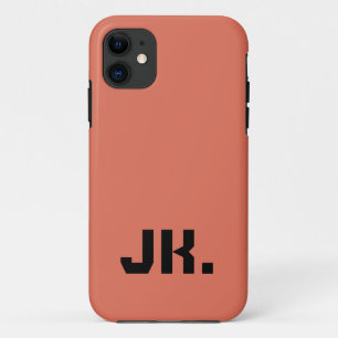 Case-Mate iPhone Case Terra Cotta couleur solide   Initiale minimale