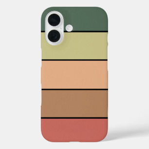 Coque Pour iPhone 16 Terracotta Brown Vert Noir sur papier aquarelle