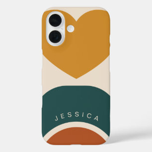 Coque Pour iPhone 16 Terracotta Chaud Bio Formé Nom Personnalisé