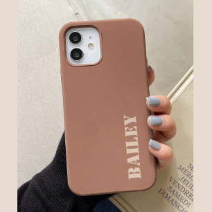 Coque Case-Mate iPhone Terracotta Minimal Moderne Nom Personnalisé