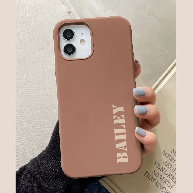 Coques Case-Mate iPhone Terracotta Minimal Moderne Nom Personnalisé (Créateur téléchargé)