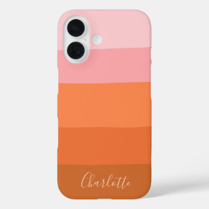 Coque Pour iPhone 16 Terracotta Rose Chaud Personnalisé Nom