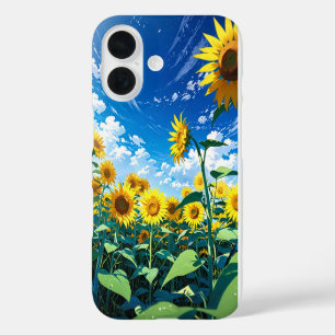 Coque Pour iPhone 16 Terrain De Tournesol D'Anime Sans Fin