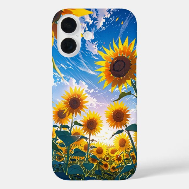 Coques Case-Mate iPhone Terrain de tournesol d'été (Verso)