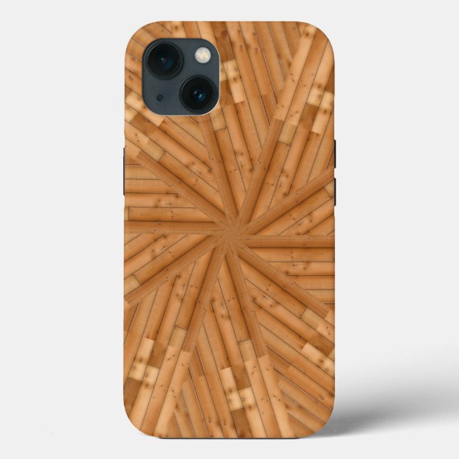 Coques Case-Mate iPhone Terrasse - Mosaïque de Sunburst en bois (Verso)