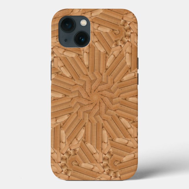 Coques Case-Mate iPhone Terrasse - Mosaïque de Sunburst en bois (Verso)