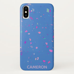 Case-Mate iPhone Case Terrazzo Galaxy Abstrait en bleu Nom personnalisé