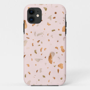 Case-Mate iPhone Case Terrazzo Rose Blush Avec Spots De Cuivre Or