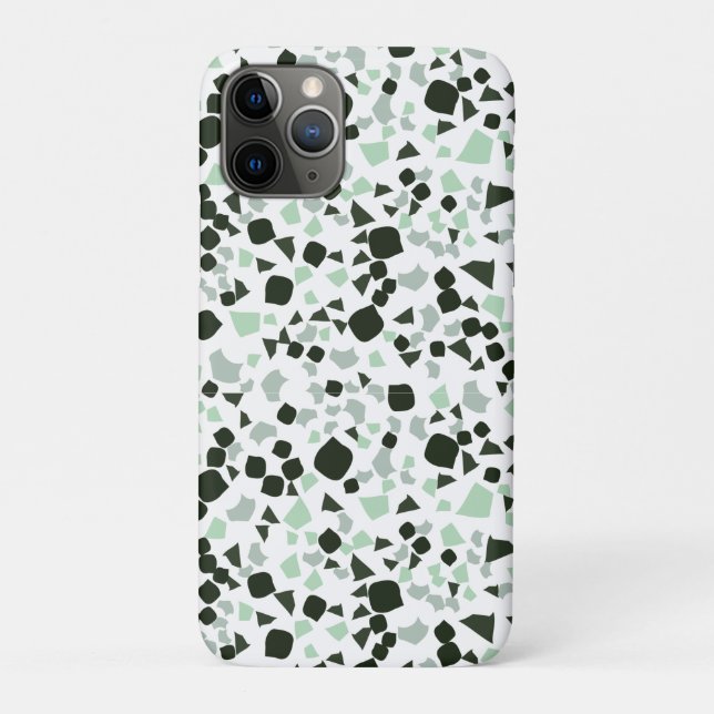 Coques Case-Mate iPhone Terrazzo vert et blanc Minimal moderne Coque-Mate (Dos)
