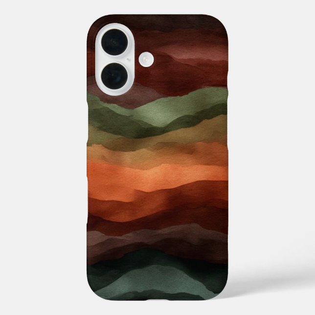 Coques Case-Mate iPhone Terre Cuite Naturelle et Vert Forêt Abstrait (Verso)