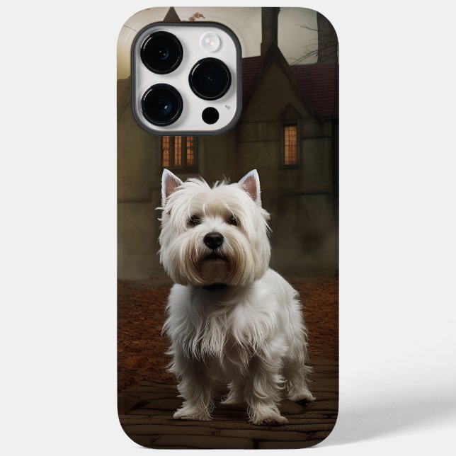 Coques Case-Mate iPhone Terrier blanc de l'ouest de l'Écosse Halloween Épo (Verso)