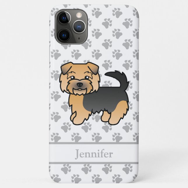 Coques Case-Mate iPhone Terrier Norfolk noir et feu Chien de dessin animé  (Dos)