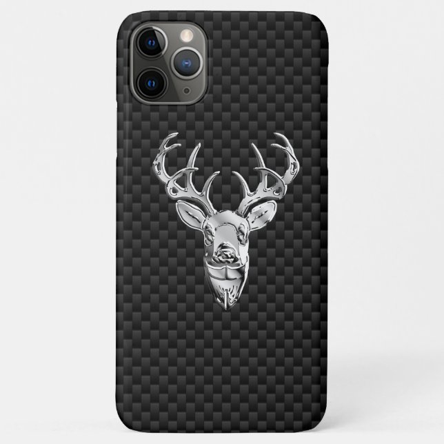Coques Case-Mate iPhone Tête de cerf d'argent sur l'impression en fibre de (Dos)
